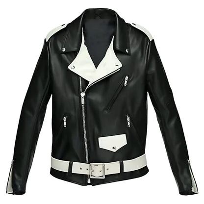 Men's Black Brando Leather Motorcycle Jacket